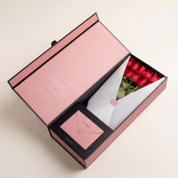 Premium-Box mit roten Rosen