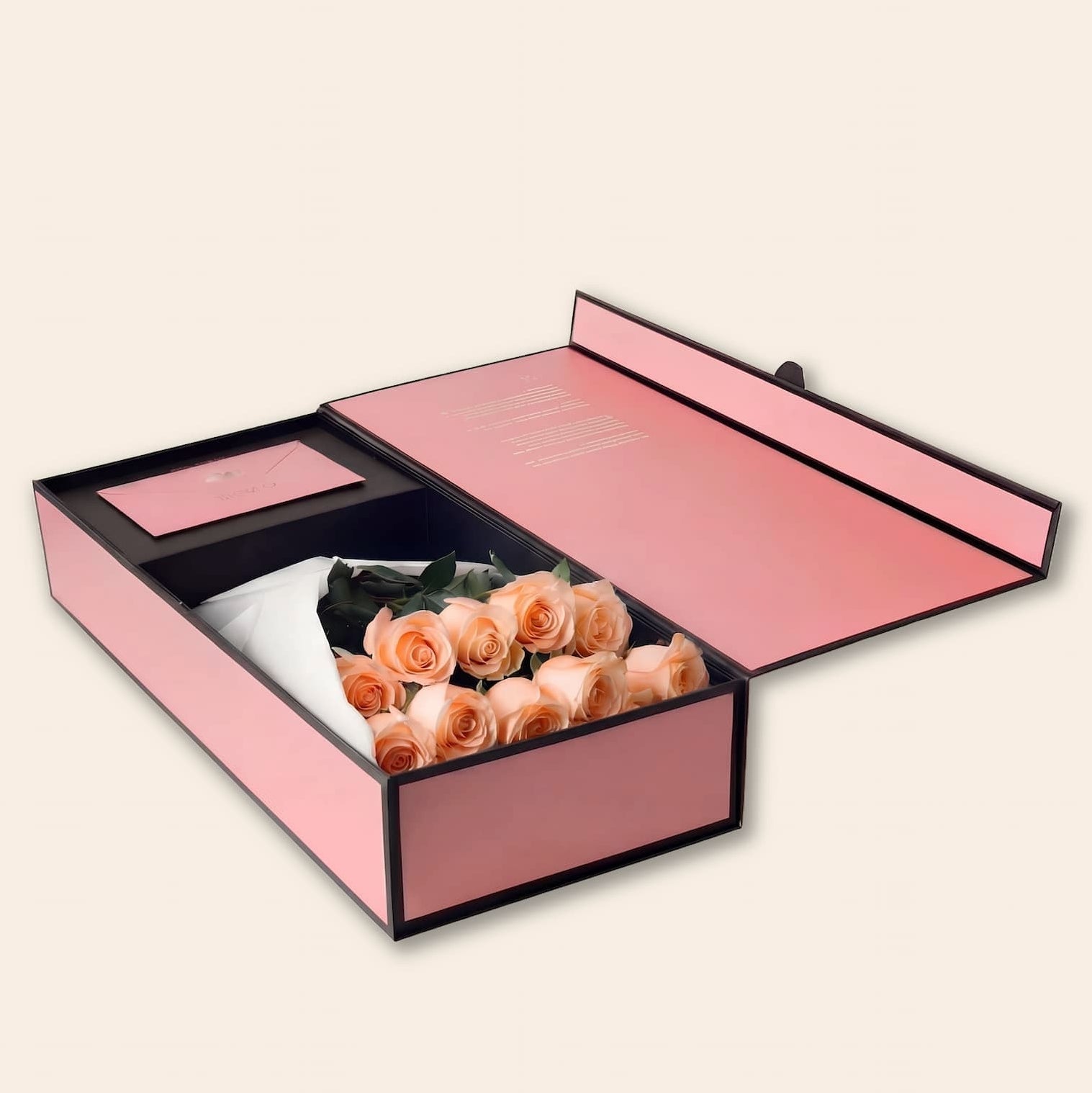 Caixa de Rosas Pessego Angulo